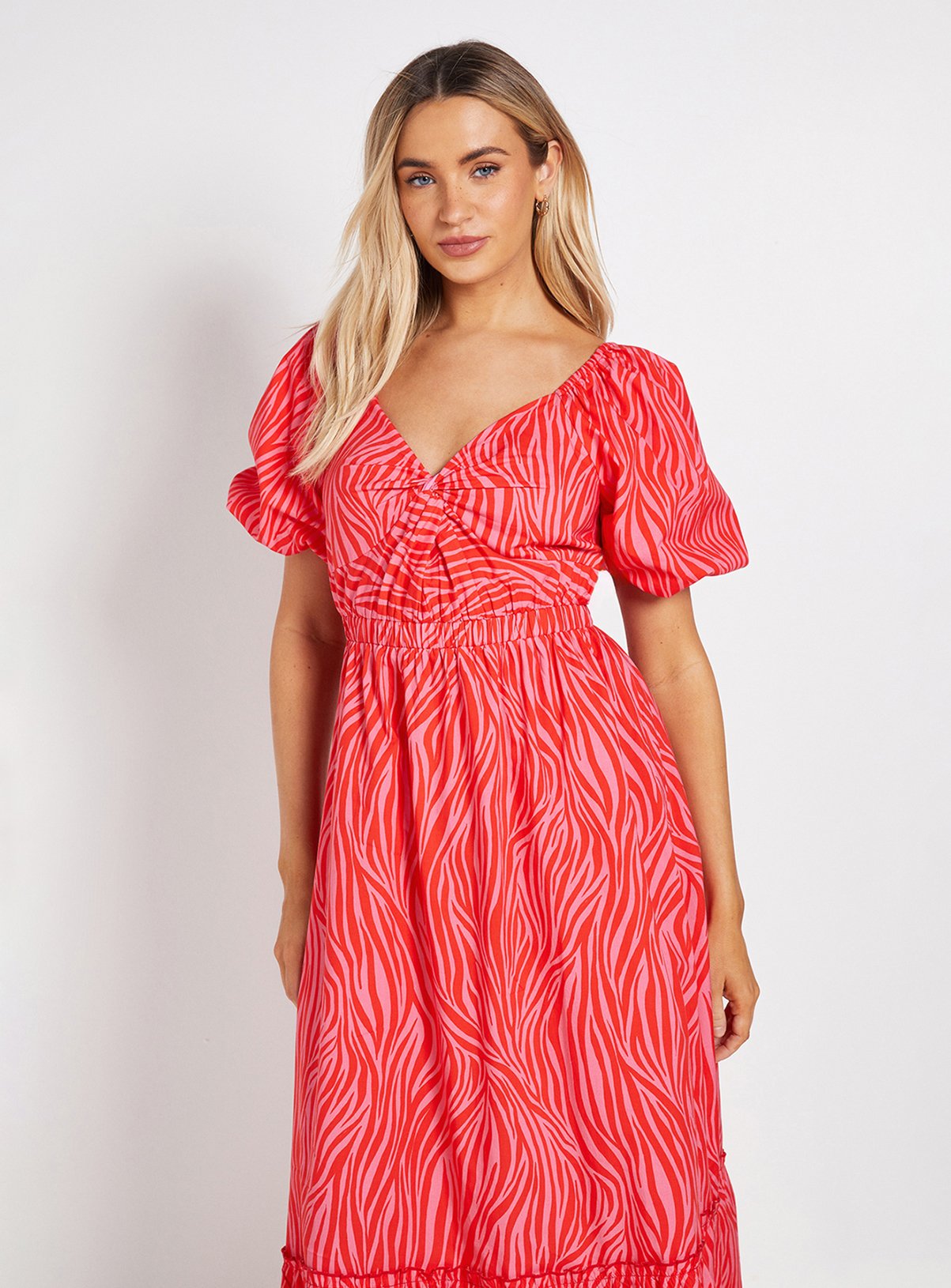 DOROTHY PERKINS Poplin Twist Front Midaxi Dress 10 - Image 2 thumbnail